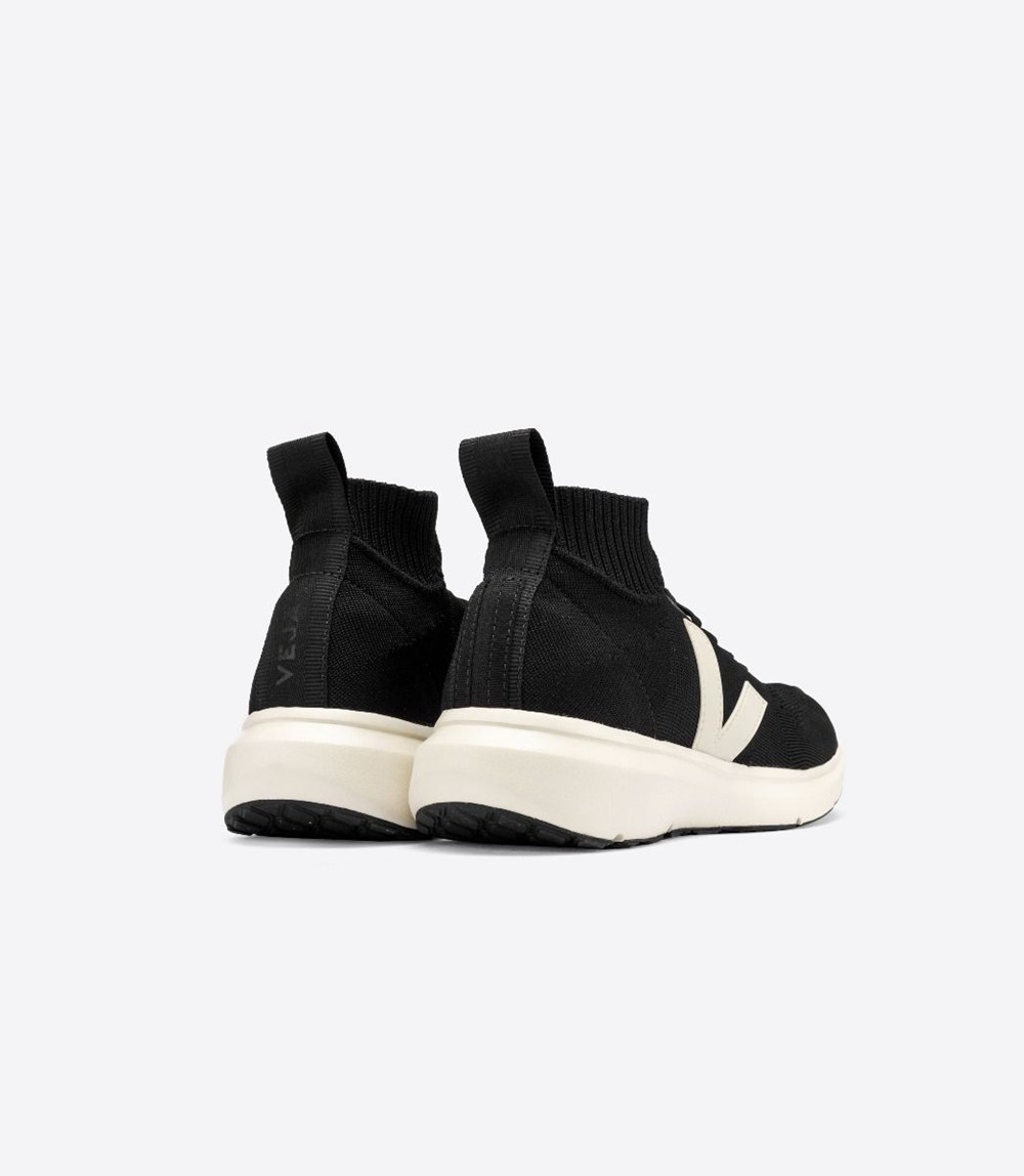 Veja Trainers Mens Black - V-knit X Rick Owens Mid - GHJA-28794